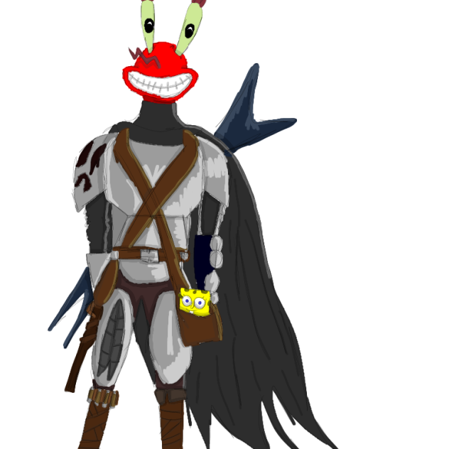 mr krabs as the mandalorian