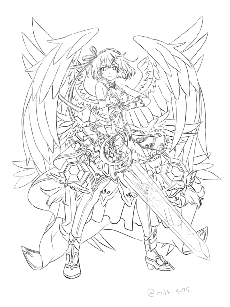 エレノア　線画