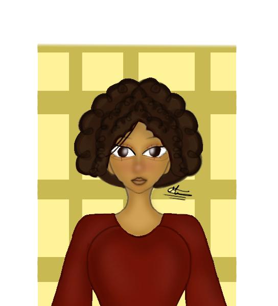 brown girl with curly hair