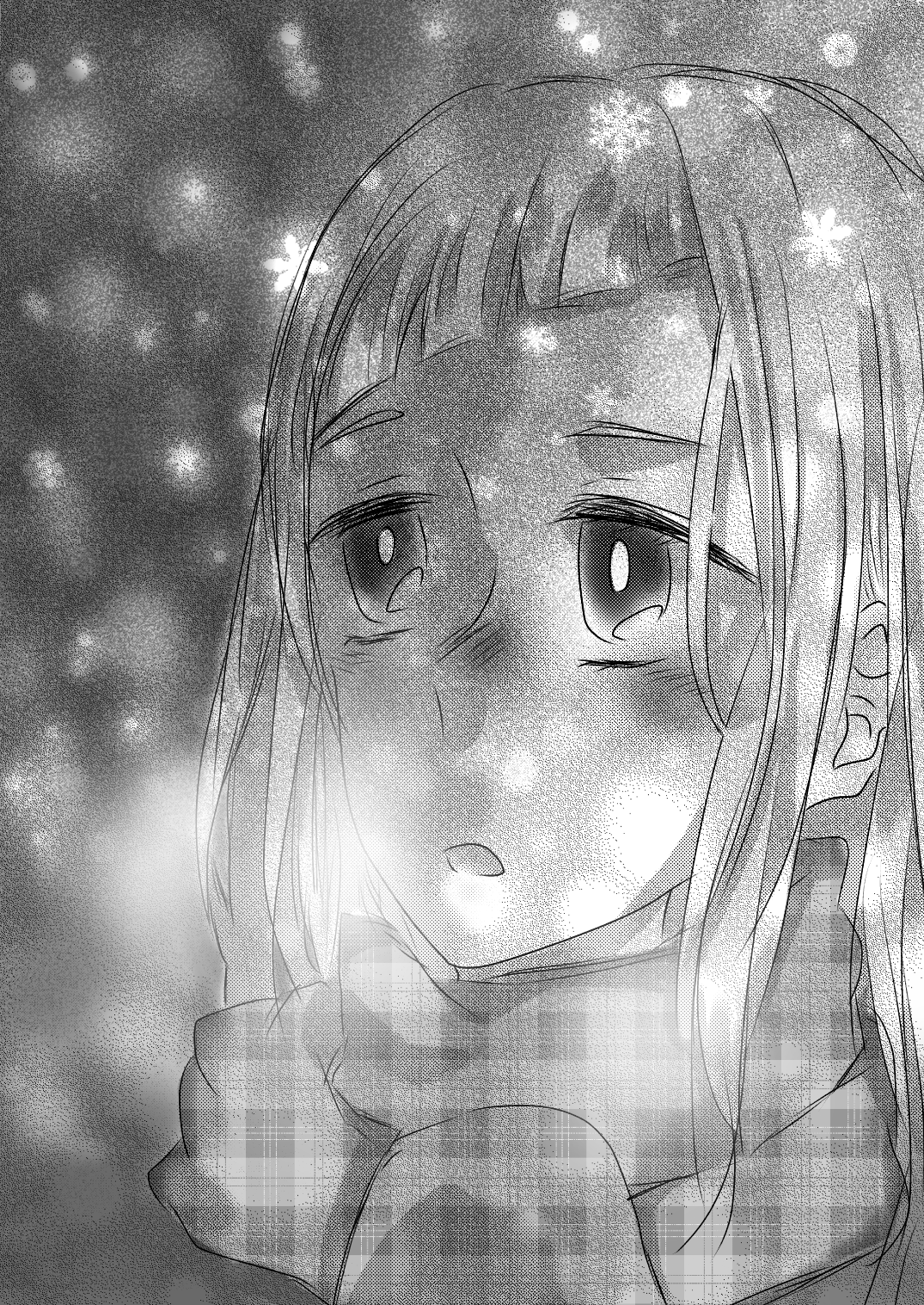 雪の中の少女 漫画風 Ibispaint