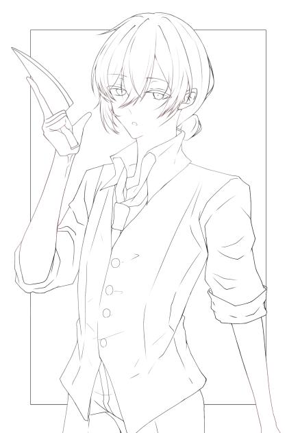 塗り絵　適当に塗ってみてくれ