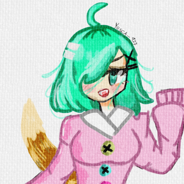Cute lime green anime