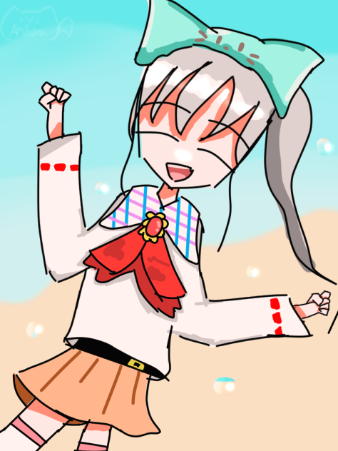 海で遊ぶナナ