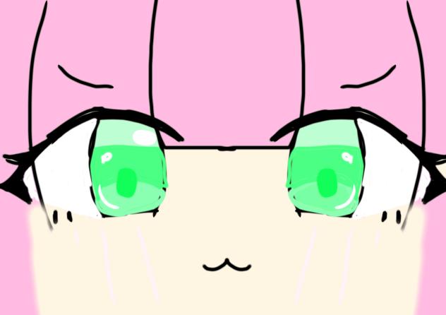 ピンクの子の目