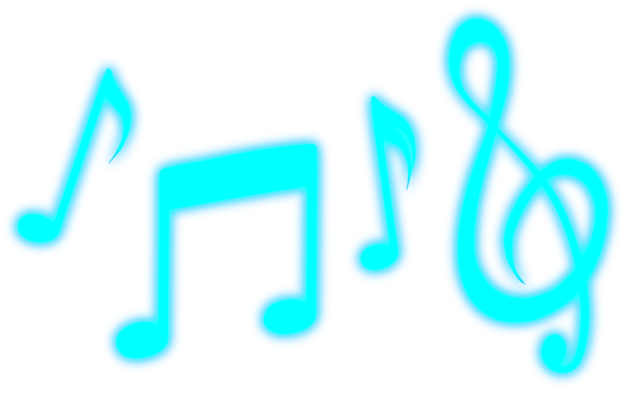 Musical notes neon