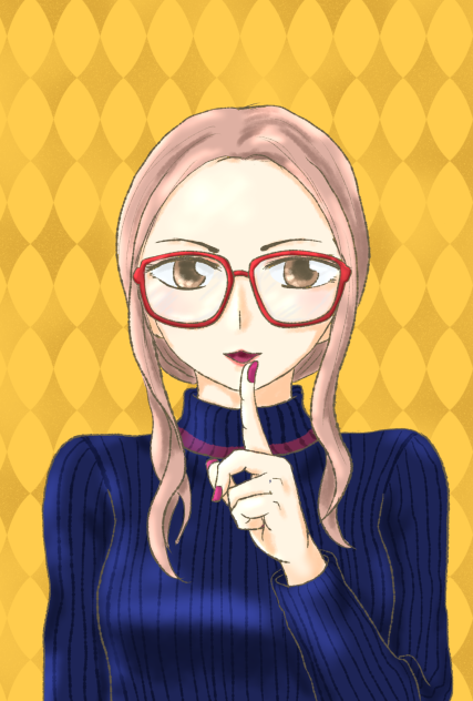 ボストンタイプメガネ女子