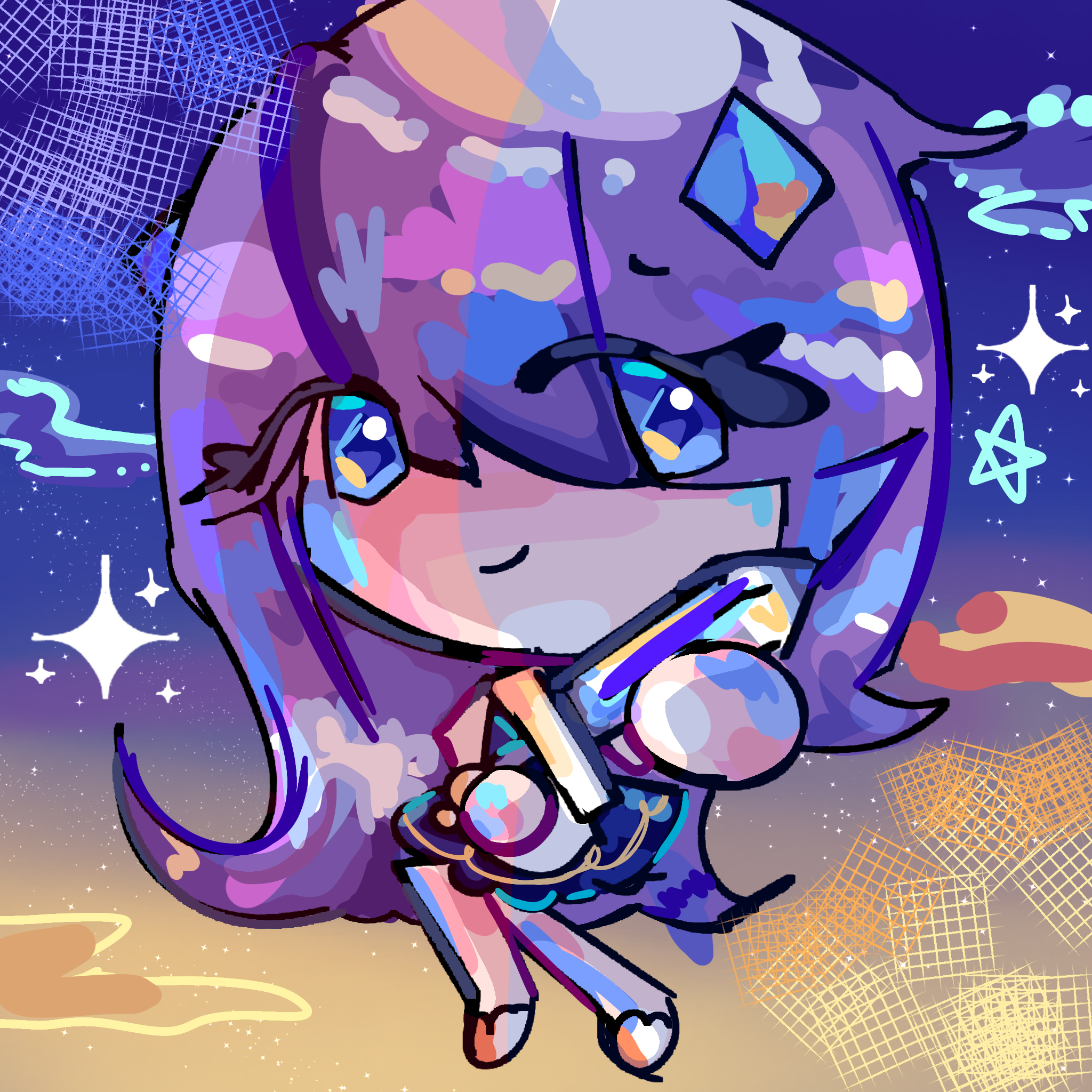 yellow and blue - ibisPaint