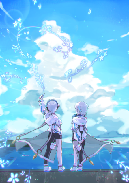 夏空と海と瑠璃唐綿