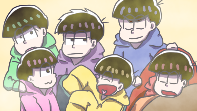 六つ子とこたつ