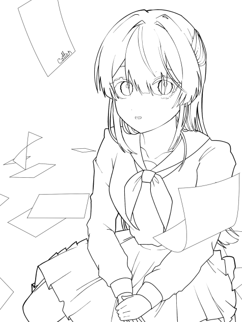 失敗ちゃん線画