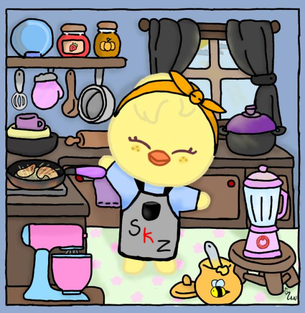 Bbokari cocinando para los SKZOO