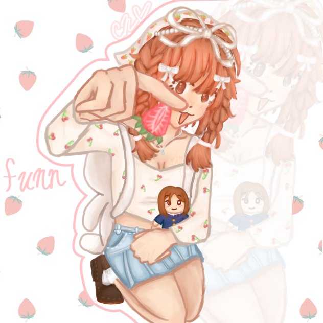 cutie patootie holding a strawberry