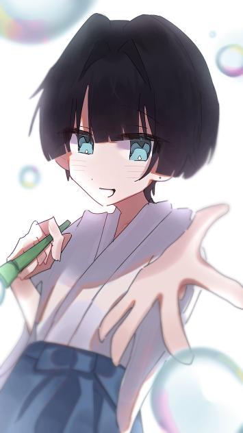 天使の子供の絵 シャボン玉 シャボン玉にのって - ibisPaint