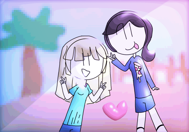 pizza girl and noodle hair