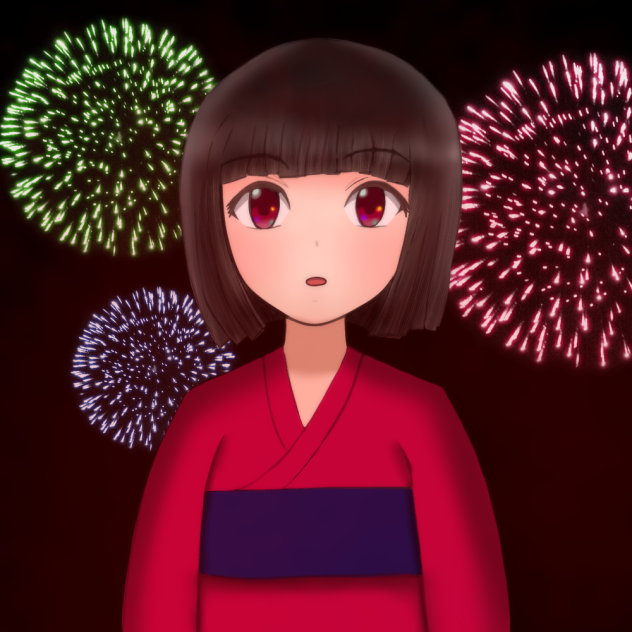 座敷わらしが花火大会に来てみたというシチュエーション