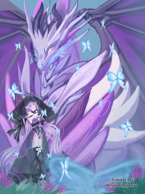 fanart castorice y su dragón -hsr
