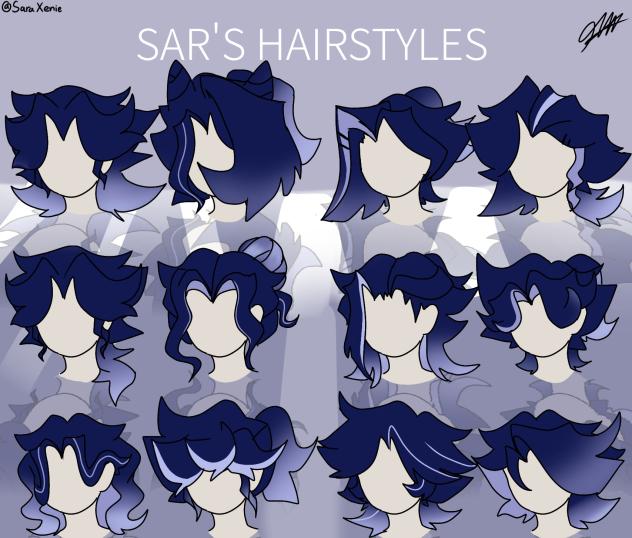 All Sar's hairstyles