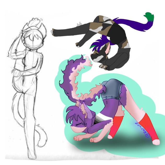 Streching cat collab