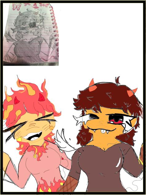 Demon cookie and flame cookie(our ocs)
