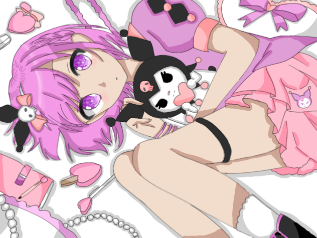 purple and black kuromi