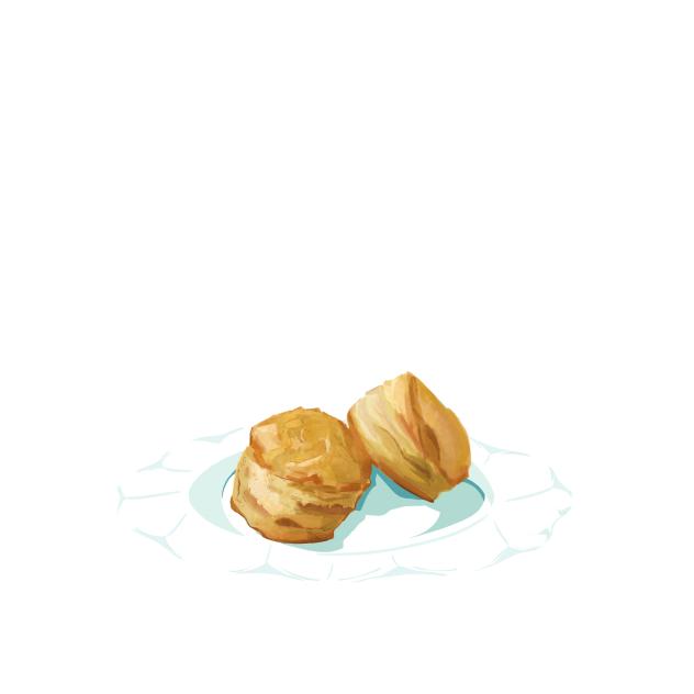 A plate of two biscuits