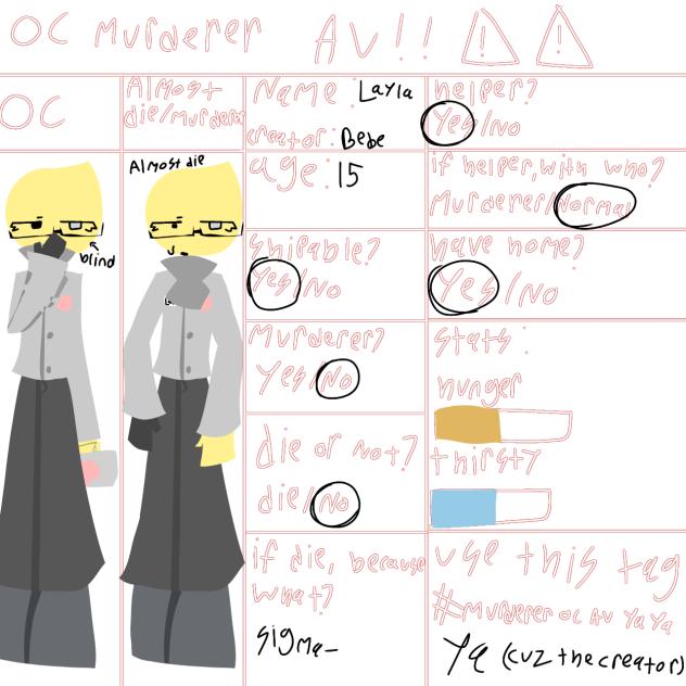 oc murderer au yaya (my oc)