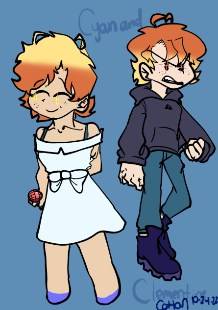 Soft Cyan and Clementine