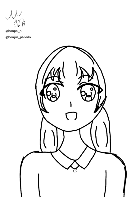 線画No.8　これだよ！！！私が求めてるウナちゃんは！