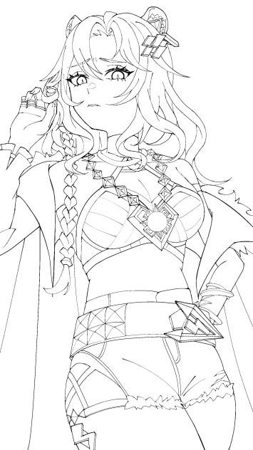 見下しシロネン　線画