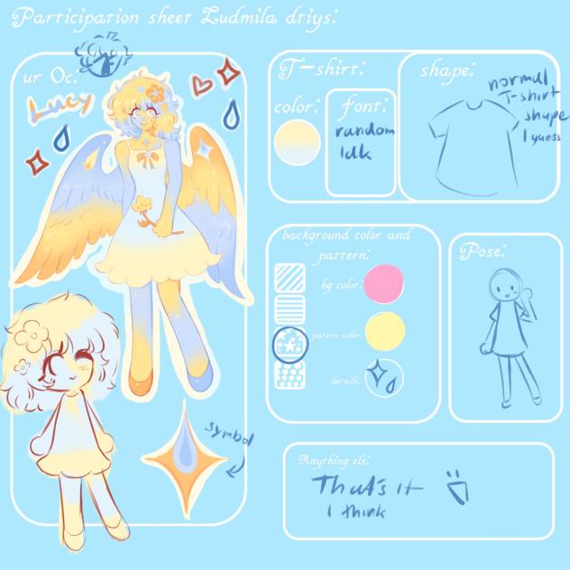Oc sheet for Chari☆t LudmilaDTIYS!!