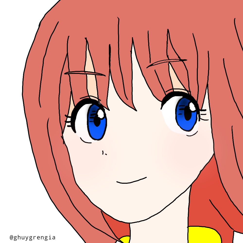 神楽ちゃん 髪を下ろしてる Ibispaint