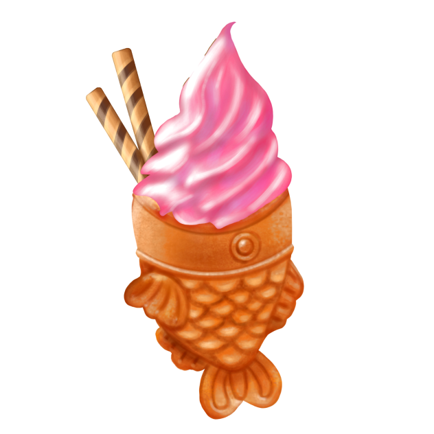 Taiyaki ice cream  (Strawberry)