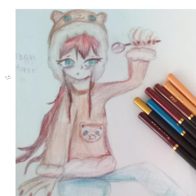anime girl with bear coat