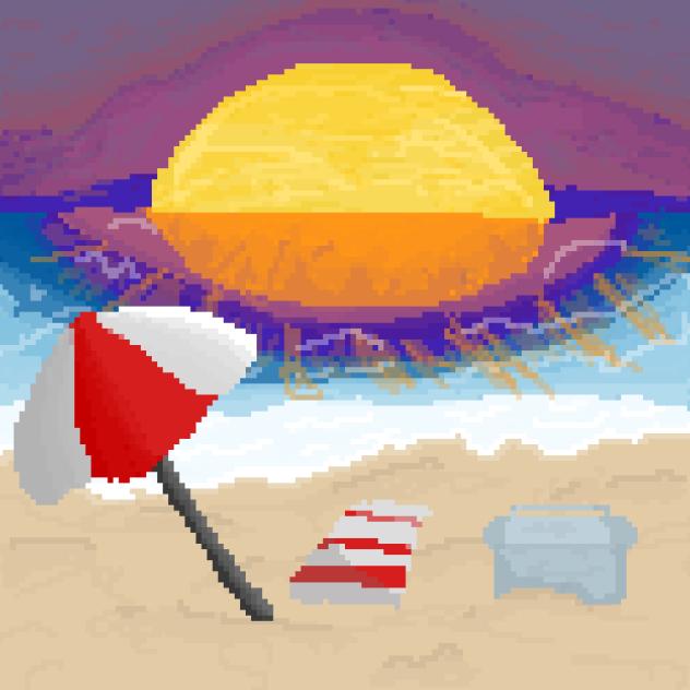 beach pixel art