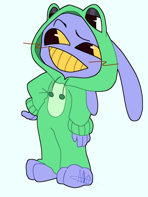 Jax in ribbit in onesie thing