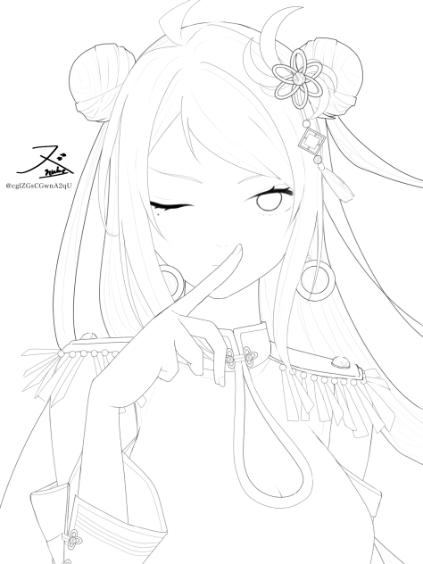 ランジュ🎉 線画