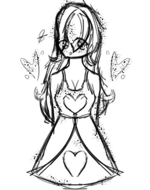 A Cutie in an amazing dress sketch