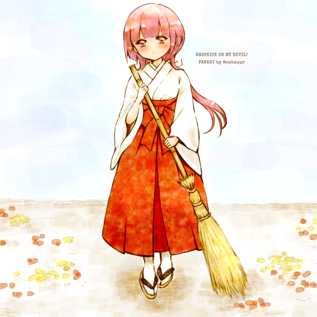巫女さんな ゆりね。邪神ちゃんドロップキックファンアート。