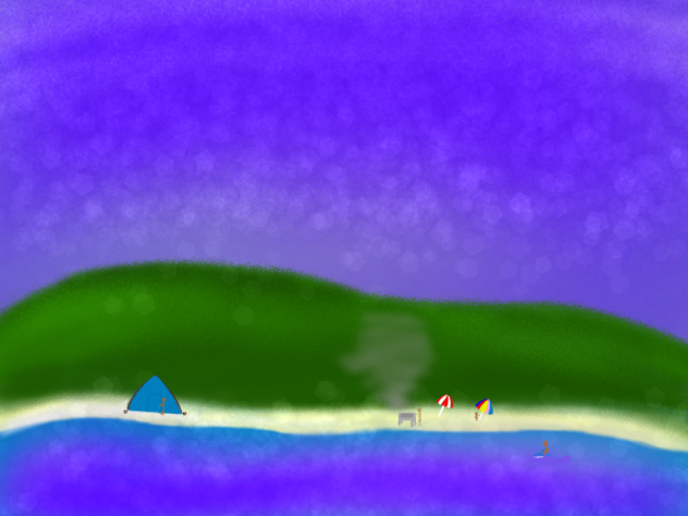 夜の海w