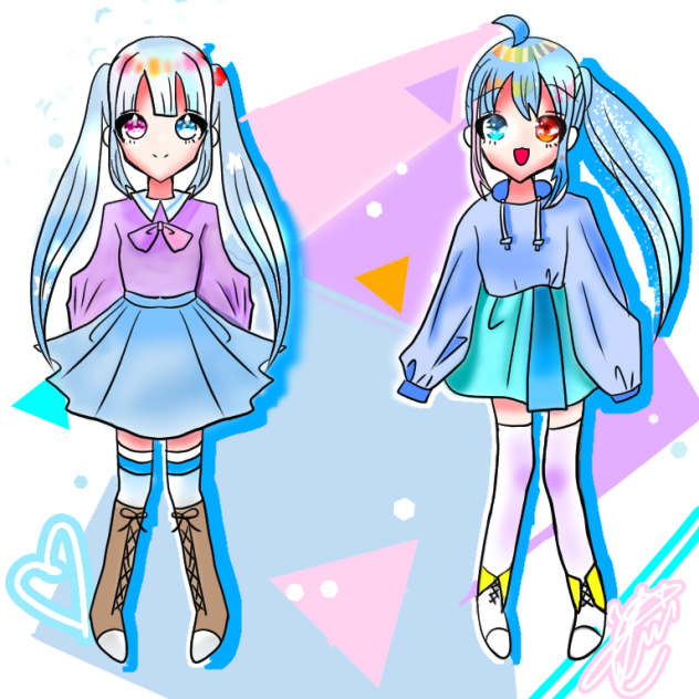 オリキャラのルミちゃんはるるちゃん　　誰か描いて〜！