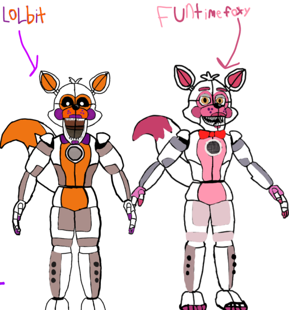 Lolbit and Funtime foxy-Finished-