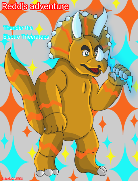 Thunder the electric triceratops