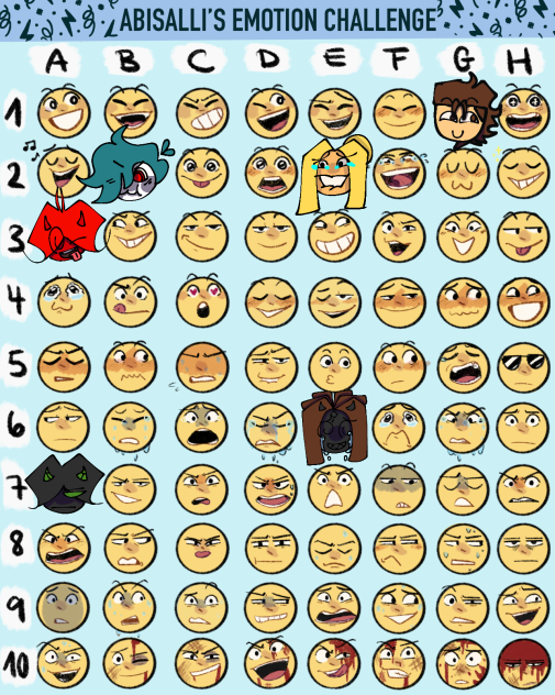 D6 of drawing HON chars with emotions