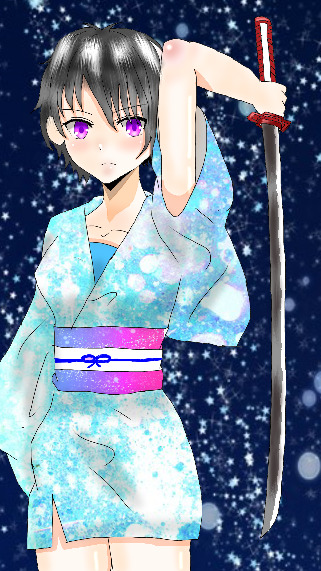 剣持ってる女の子 Ibispaint