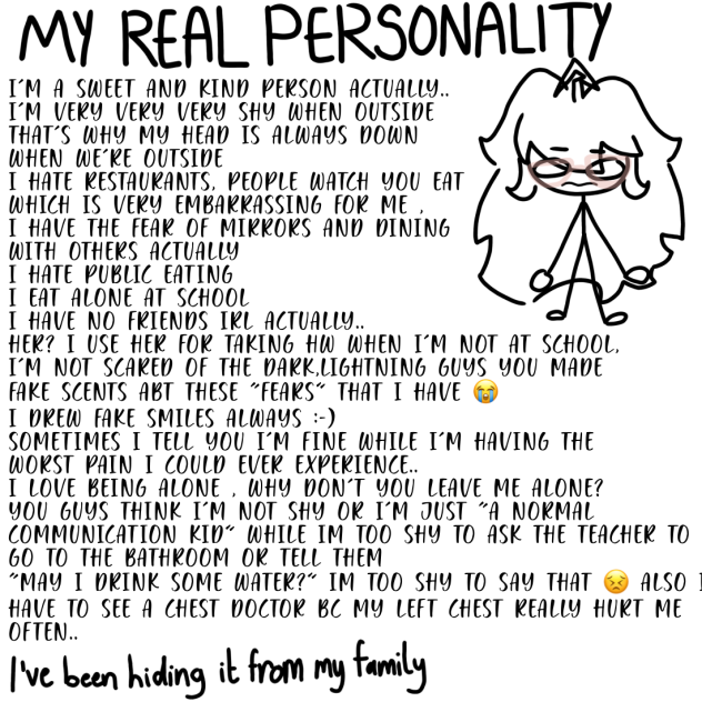 My real personality that I’ve been hidin