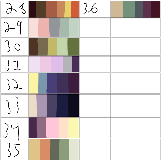 color pallet 28-36