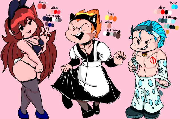 Pico, Girlfriend, Boyfriend.