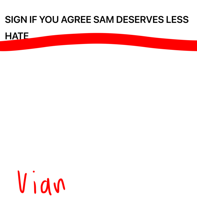 Less hate for Sam