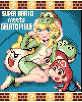 【ドット絵】ルームウェアピーチ姫&ベビーマリオ【ジェラピケ 】