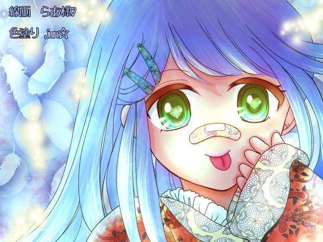 らあ様の素敵線画の色塗りさせて頂きました♡